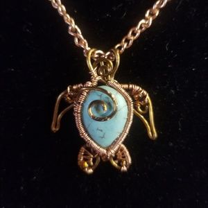 Handmade sea turtle pendant
